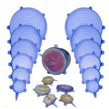 Load image into Gallery viewer, 6 Pcs Reusable Food Packaging Cover Silicon Food Fresh-Keep Sealing Cap Vacuum Stretch Silicone Lids Kitchen Silicone Cover
