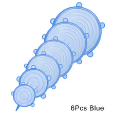 Load image into Gallery viewer, 6 Pcs Reusable Food Packaging Cover Silicon Food Fresh-Keep Sealing Cap Vacuum Stretch Silicone Lids Kitchen Silicone Cover
